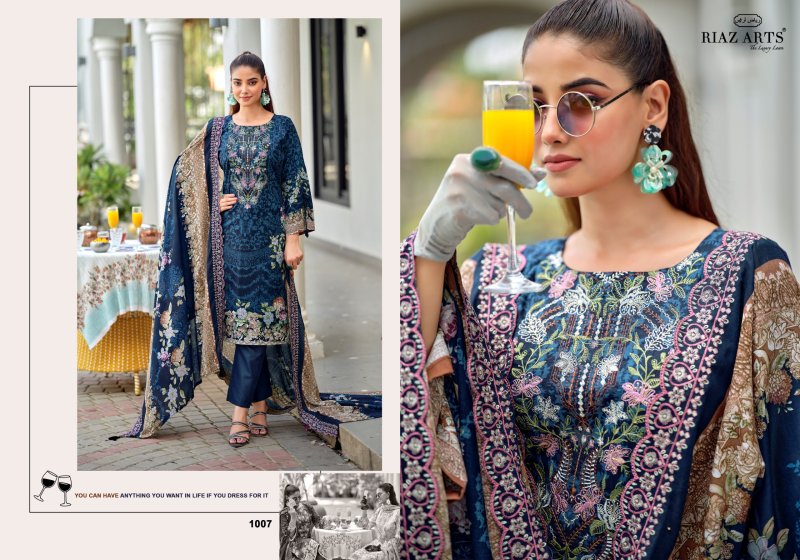 Bin Saeed Premium By Riaz Arts Cotton Lawn Embroidery Dress Material